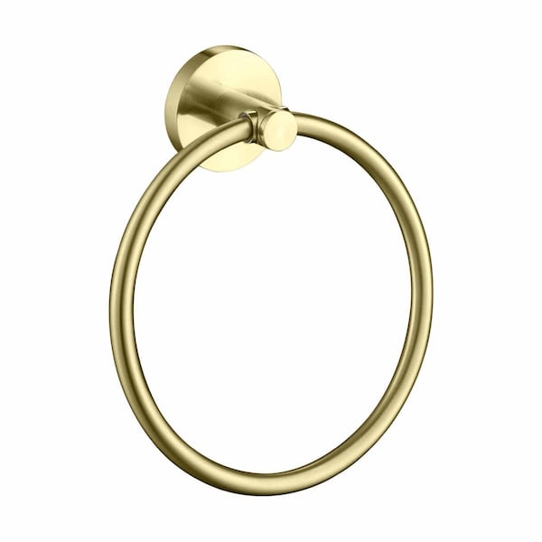 Kibi Circular Bathroom Towel Ring - Brush Gold KBA1406BG - main